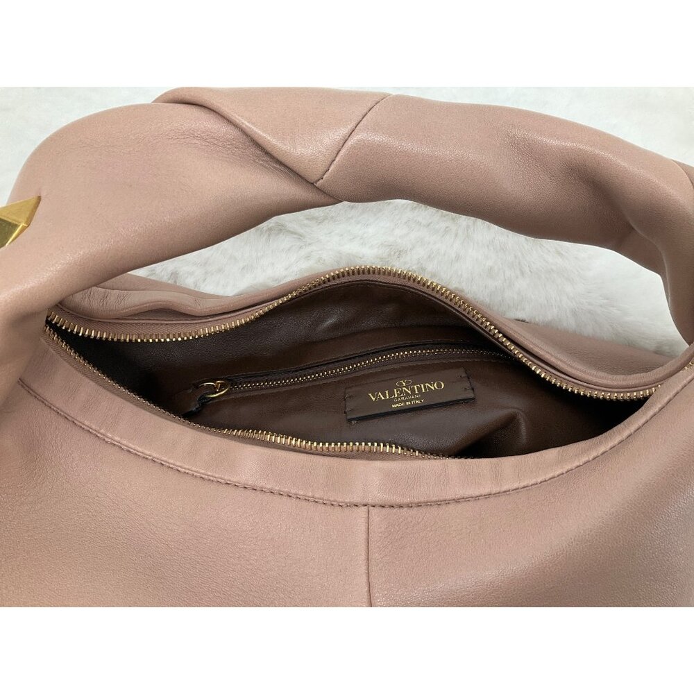 Valentino Garavani Roman Stud Medium Lambskin Leather Hobo Bag - Picture 10 of 16